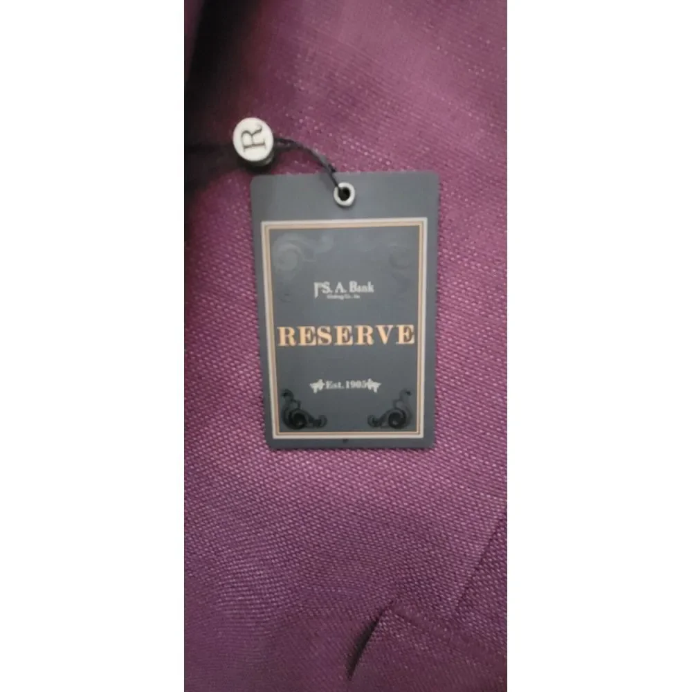 NWT $798 Jos A Bank Reserve Red 2 Button VBC Wool Sport Coat Size 46‎ Long